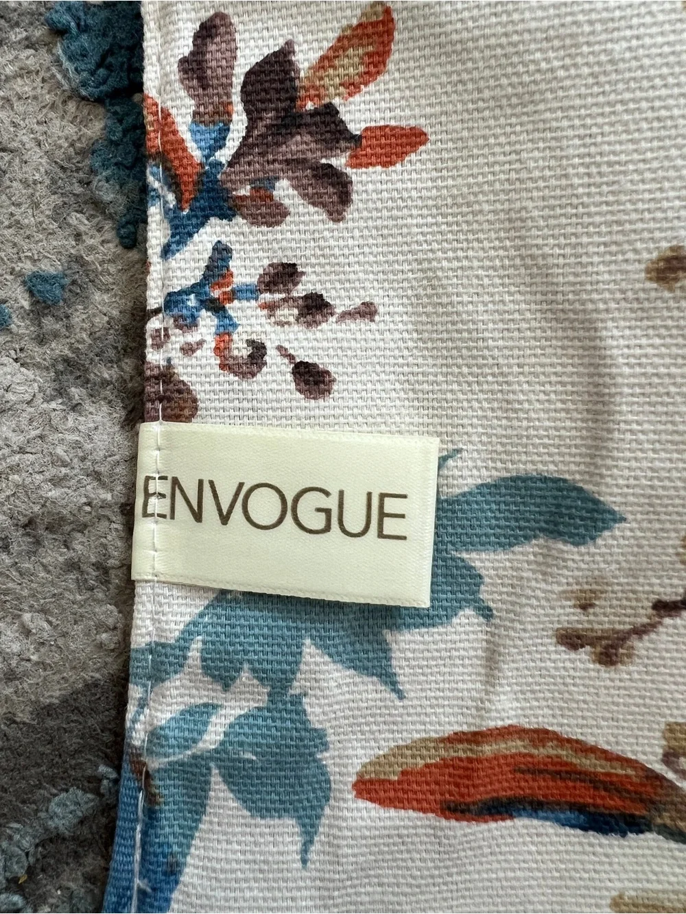 Envogue Floral Cotton placemats & Napkins in Teal, Brown & Rust